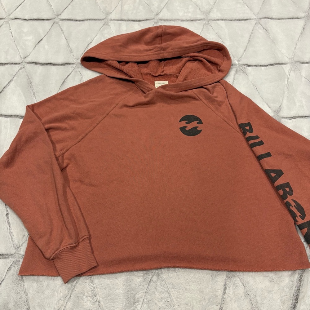 Billabong Cropped Hoodie Sweatshirt Women's/Teen Sz M Burnt Orange Comfy Beach